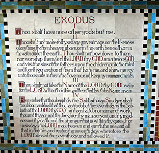 Ten Commandments panel on the reredos September 2014